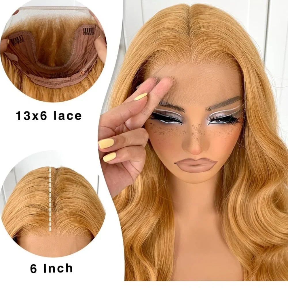 Blooming Hair Honey Blonde Glueless High-Quality Synthetic Blend HD Lace Fr…